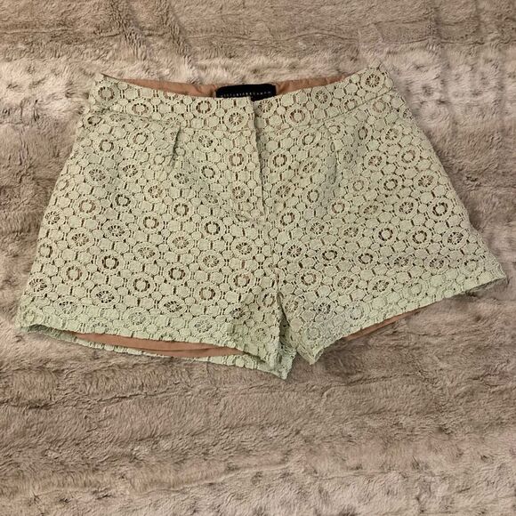 : : VICTORIA BECKHAM for Target Pale Mint Green Lace Shorts with Tan Lining : : - Picture 2 of 11